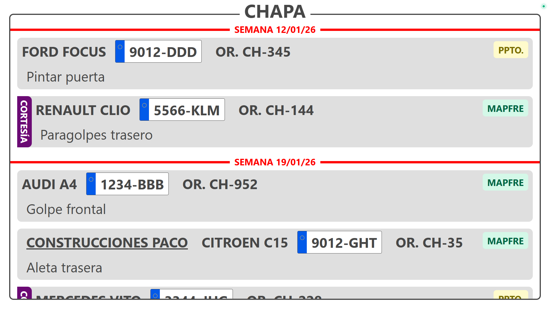 Pizarra de Chapa